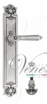 Ручка дверная на планке с фиксатором Venezia Castello WC-4 PL97 натуральное серебро + черный