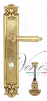 Ручка дверная на планке с фиксатором Venezia Castello WC-4 PL97 полированная латунь