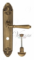 Ручка дверная на планке с фиксатором Venezia Classic WC-2 PL90 матовая бронза
