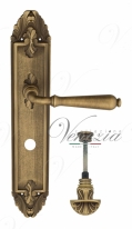 Ручка дверная на планке с фиксатором Venezia Classic WC-4 PL90 матовая бронза