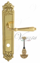 Ручка дверная на планке с фиксатором Venezia Classic WC-4 PL96 полированная латунь