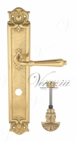 Ручка дверная на планке с фиксатором Venezia Classic WC-4 PL97 полированная латунь