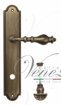 Ручка дверная на планке с фиксатором Venezia Gifestion WC-4 PL98 матовая бронза