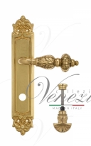 Ручка дверная на планке с фиксатором Venezia Lucrecia WC-4 PL96 полированная латунь