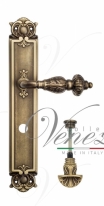 Ручка дверная на планке с фиксатором Venezia Lucrecia WC-4 PL97 матовая бронза