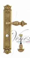 Ручка дверная на планке с фиксатором Venezia Lucrecia WC-4 PL97 полированная латунь