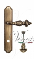 Ручка дверная на планке с фиксатором Venezia Lucrecia WC-4 PL98 матовая бронза