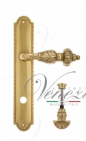 Ручка дверная на планке с фиксатором Venezia Lucrecia WC-4 PL98 полированная латунь