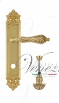 Ручка дверная на планке с фиксатором Venezia Monte Cristo WC-4 PL96 полированная латунь