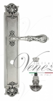 Ручка дверная на планке с фиксатором Venezia Monte Cristo WC-4 PL97 натуральное серебро + черный