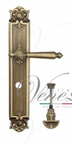Ручка дверная на планке с фиксатором Venezia Pellestrina WC-4 PL97 матовая бронза