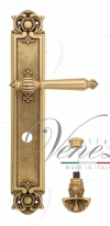 Ручка дверная на планке с фиксатором Venezia Pellestrina WC-4 PL97 французское золото + коричневый