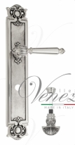 Ручка дверная на планке с фиксатором Venezia Pellestrina WC-4 PL97 натуральное серебро + черный