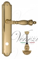 Ручка дверная на планке с фиксатором Venezia Olimpo WC-4 PL98 полированная латунь