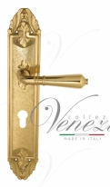 Ручка дверная на планке под цилиндр Venezia Vignole CYL PL90 полированная латунь