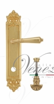 Ручка дверная на планке с фиксатором Venezia Vignole WC-4 PL96 полированная латунь