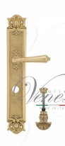 Ручка дверная на планке с фиксатором Venezia Vignole WC-4 PL97 полированная латунь