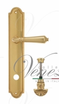 Ручка дверная на планке с фиксатором Venezia Vignole WC-4 PL98 полированная латунь