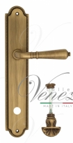 Ручка дверная на планке с фиксатором Venezia Vignole WC-4 PL98 матовая бронза