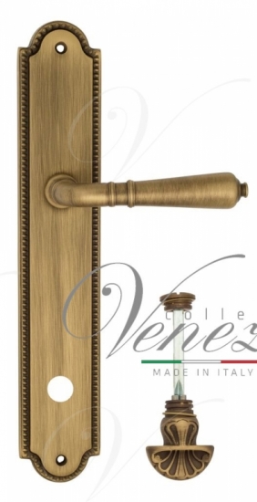 Ручка дверная на планке с фиксатором Venezia Vignole WC-4 PL98 матовая бронза