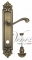 Ручка дверная на планке с фиксатором Venezia Vivaldi WC-4 PL96 матовая бронза