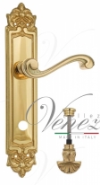 Ручка дверная на планке с фиксатором Venezia Vivaldi WC-4 PL96 полированная латунь