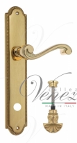 Ручка дверная на планке с фиксатором Venezia Vivaldi WC-4 PL98 полированная латунь