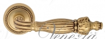 Ручка дверная на круглой розетке Venezia Olimpo D3 Золото французское + коричневый