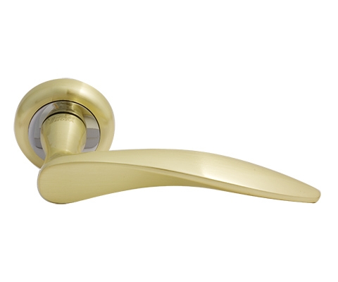 Ручка дверная на круглой розетке Нора-М Al 38А Золото матовое