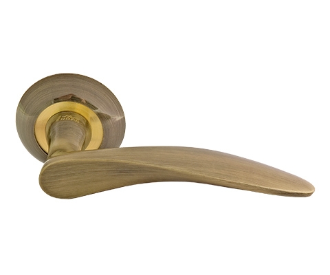 Ручка дверная на круглой розетке Нора-М Al 38А Застаренная бронза