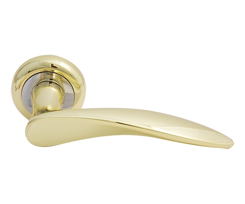 Ручка дверная на круглой розетке Нора-М Al 38С (2) Золото
