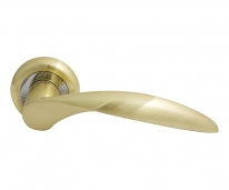 Ручка дверная на круглой розетке Нора-М Al 94А Золото матовое