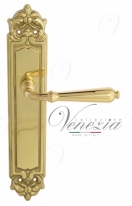 Ручка дверная на планке под цилиндр Venezia Classic PL96 полированная латунь