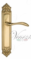 Ручка дверная на планке под цилиндр Venezia Alessandra PL96 полированная латунь