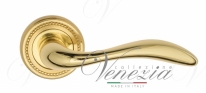 Ручка дверная на круглой розетке Venezia Alessandra D3 Латунь блестящая