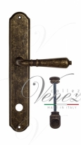 Ручка дверная на планке с фиксатором Venezia Vignole WC-1 PL02 античная бронза