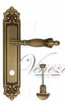 Ручка дверная на планке с фиксатором Venezia Olimpo WC-2 PL96 матовая бронза