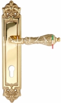 Ручка дверная на планке под цилиндр Extreza GRETA (Грета) 302 PL02 CYL полированное золото F01