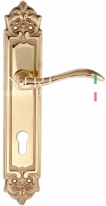 Ручка дверная на планке под цилиндр Extreza AGATA (Агата) 310 PL02 CYL полированная латунь F01