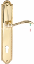 Ручка дверная на планке под цилиндр Extreza AGATA (Агата) 310 PL03 CYL полированная латунь F01