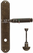 Ручка дверная на планке с фиксатором Extreza BENITO (Бенито) 307 PL01 WC бронза античная F23