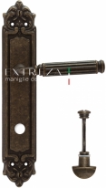 Ручка дверная на планке с фиксатором Extreza BENITO (Бенито) 307 PL02 WC бронза античная F23