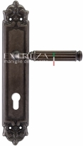 Ручка дверная на планке под цилиндр Extreza BENITO (Бенито) 307 PL02 CYL серебро античная F45