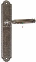 Ручка дверная на планке пустышка Extreza BENITO (Бенито) 307 PL03 PASS серебро античная F45