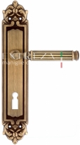 Ручка дверная на планке под ключ буратино Extreza BENITO (Бенито) 307 PL02 KEY матовая бронза F03