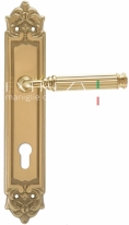 Ручка дверная на планке под цилиндр Extreza BENITO (Бенито) 307 PL02 CYL полированная латунь F01