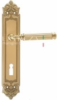 Ручка дверная на планке под ключ буратино Extreza BENITO (Бенито) 307 PL02 KEY полированное золото F01