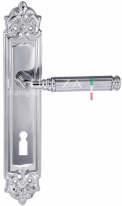 Ручка дверная на планке под ключ буратино Extreza BENITO (Бенито) 307 PL02 KEY полированный хром F04