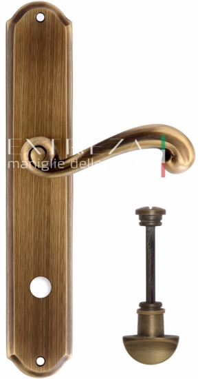 Ручка дверная на планке с фиксатором Extreza BERTA (Берта) 312 PL01 WC матовая бронза F03
