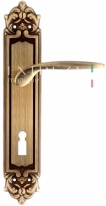 Ручка дверная на планке под ключ буратино Extreza CALIPSO (Калипсо) 311 PL02 KEY матовая бронза F03
